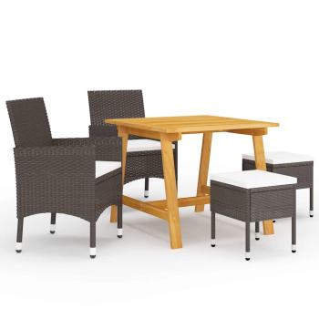 ARDEBO.de - 5-tlg. Garten-Essgruppe Braun