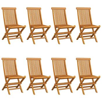 Klappstühle mit roten Kissen, 8-teilig, Massivholz Teakholz