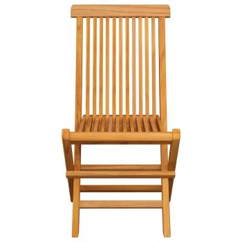 Klappstühle mit roten Kissen, 8-teilig, Massivholz Teakholz