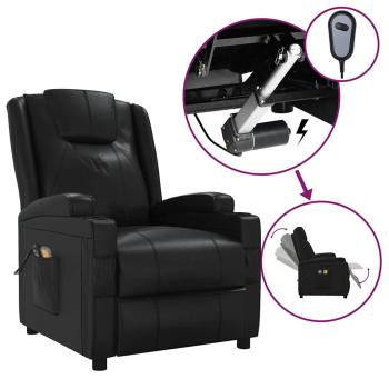 Massagesessel Elektrisch Schwarz Kunstleder