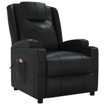Massagesessel Elektrisch Schwarz Kunstleder