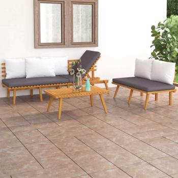 ARDEBO.de - 3-tlg. Garten-Lounge-Set mit Kissen Massivholz Akazie