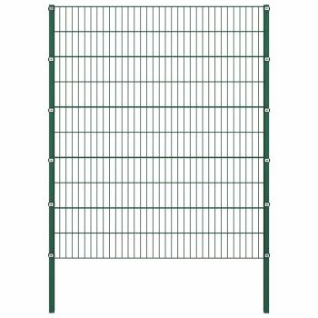 ARDEBO.de - Zaunelement mit Pfosten Eisen 176,5 x 200 cm Grün