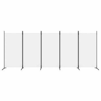 5-tlg. Paravent Weiß 433x180 cm Stoff