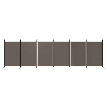 6-tlg. Paravent Anthrazit 520x180 cm Stoff