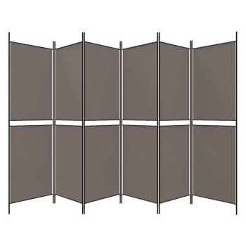 6-tlg. Paravent Anthrazit 300x180 cm Stoff