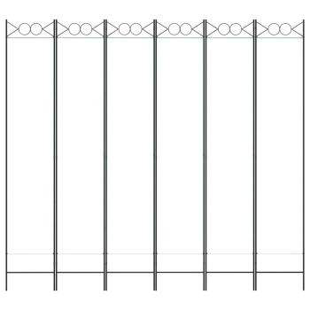 6-tlg. Paravent Weiß 240x220 cm Stoff