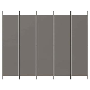 5-tlg. Paravent Anthrazit 250x200 cm Stoff