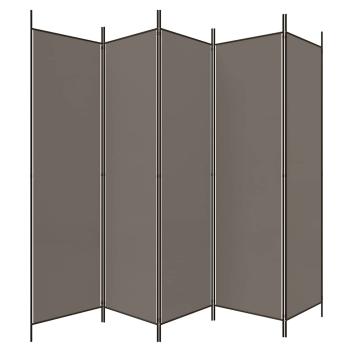 5-tlg. Paravent Anthrazit 250x200 cm Stoff
