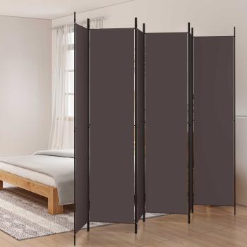 ARDEBO.de - 6-tlg. Paravent Braun 300x220 cm Stoff