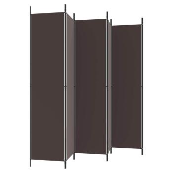 6-tlg. Paravent Braun 300x220 cm Stoff