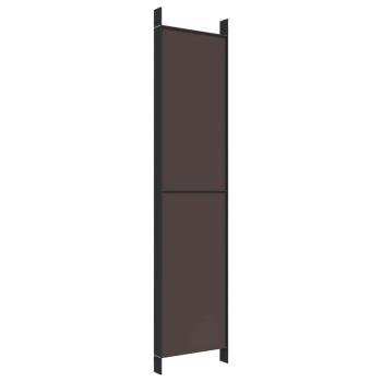 6-tlg. Paravent Braun 300x220 cm Stoff