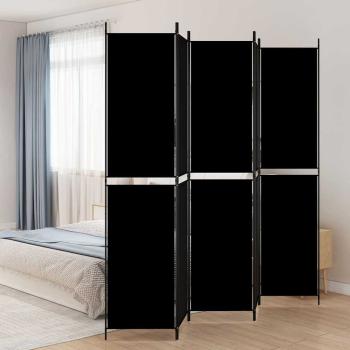 ARDEBO.de - 5-tlg. Paravent Schwarz 250x220 cm Stoff