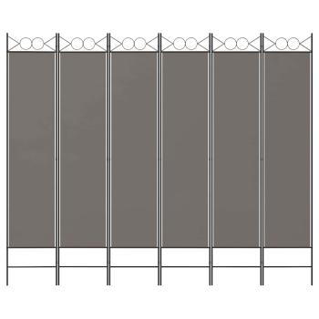 6-tlg. Paravent Anthrazit 240x220 cm Stoff