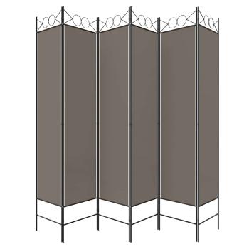 6-tlg. Paravent Anthrazit 240x220 cm Stoff