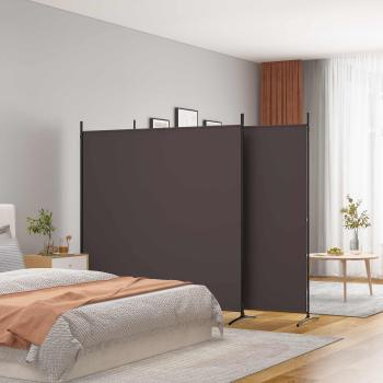 ARDEBO.de - 3-tlg. Paravent Braun 525x180 cm Stoff