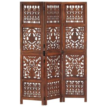 ARDEBO.de - 3-tlg. Raumteiler Handgeschnitzt 120×165 cm Mango Massivholz