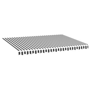 Ersatzstoff für Markise Anthrazit und Weiß 400x300 cm Polyester