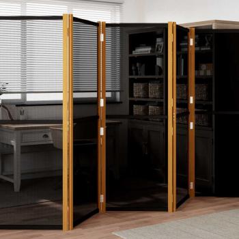 ARDEBO.de - 6-tlg. Raumteiler Schwarz 420x180 cm