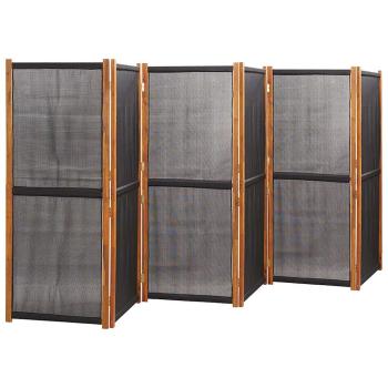 6-tlg. Raumteiler Schwarz 420x180 cm
