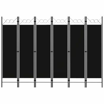 ARDEBO.de - 6-tlg. Raumteiler Schwarz 240 x 180 cm