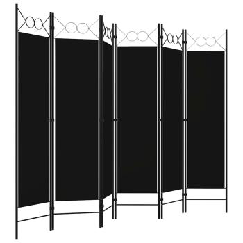 6-tlg. Raumteiler Schwarz 240 x 180 cm