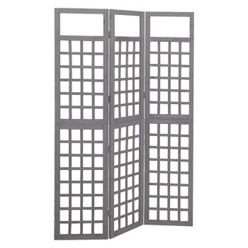 ARDEBO.de - Spalier/Paravent 3-teilig Massivholz Tanne Grau 121x180 cm