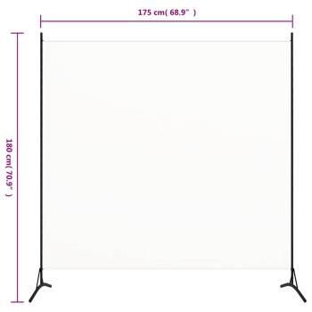 Raumteiler Weiß 175x180 cm Stoff