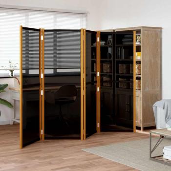 ARDEBO.de - 4-tlg. Raumteiler Schwarz 280x180 cm