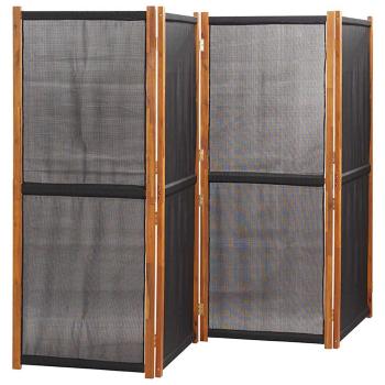 4-tlg. Raumteiler Schwarz 280x180 cm