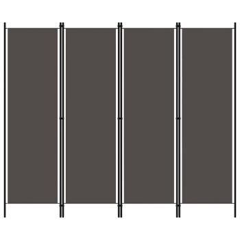 ARDEBO.de - 4-tlg. Raumteiler Anthrazit 200x180 cm