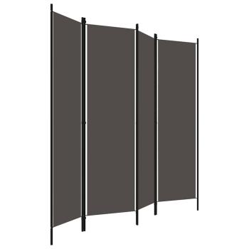 4-tlg. Raumteiler Anthrazit 200x180 cm