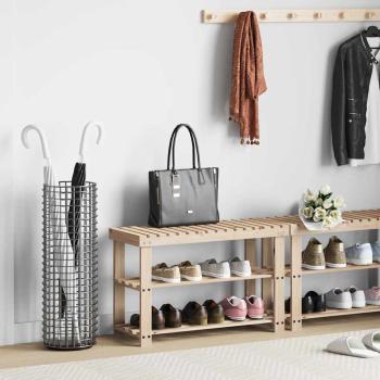 ARDEBO.de - 2-in-1 Schuhregal mit Sitzfläche Massivholz Tanne