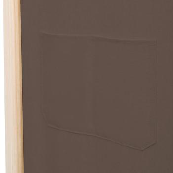 4-teiliger Raumteiler Braun 160 x 170 x 4 cm Stoff