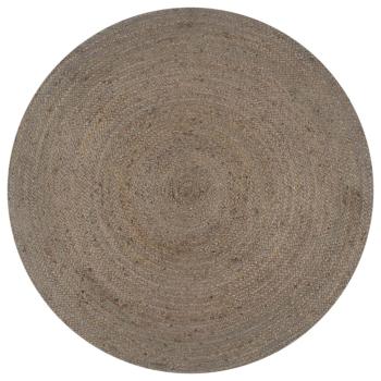 ARDEBO.de - Teppich Handgefertigt Jute Rund 90 cm Grau