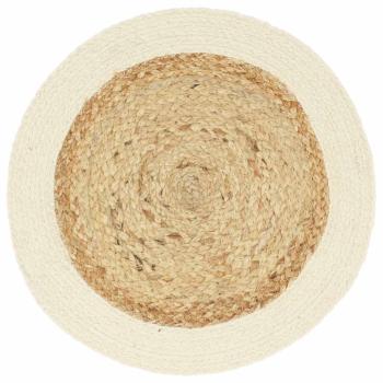 Tischsets 4 Stk. Natur 38 cm Rund Jute und Baumwolle