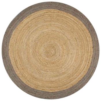 ARDEBO.de - Teppich Handgefertigt Jute mit Grauem Rand 150 cm