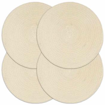 ARDEBO.de - Tischsets 4 Stk. Natur 38 cm Rund Baumwolle