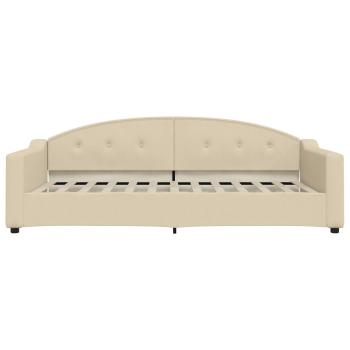 Tagesbett Creme 100x200 cm Stoff