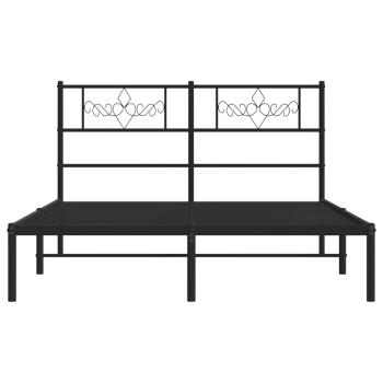 Bettgestell mit Kopfteil Metall Schwarz 140x190 cm