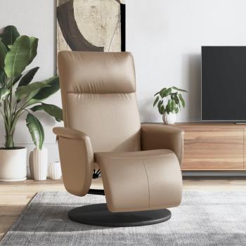 ARDEBO.de - Relaxsessel mit Fu?teil Cappuccino-Braun Kunstleder