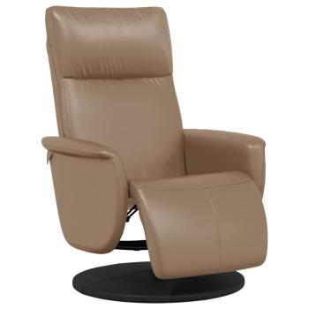 Relaxsessel mit Fu?teil Cappuccino-Braun Kunstleder