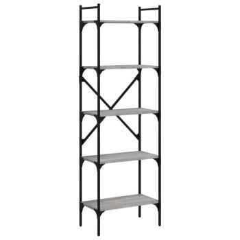 B?cherregal 5 F?cher Grau Sonoma 56x31,5x174 cm Holzwerkstoff