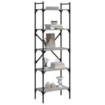 B?cherregal 5 F?cher Grau Sonoma 56x31,5x174 cm Holzwerkstoff