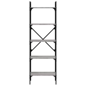 B?cherregal 5 F?cher Grau Sonoma 56x31,5x174 cm Holzwerkstoff