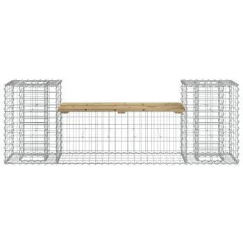 Gartenbank aus Gabionen 183x41x60,5 cm Kiefernholz Imprägniert