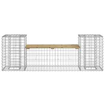 Gartenbank aus Gabionen 183x41x60,5 cm Kiefernholz Imprägniert