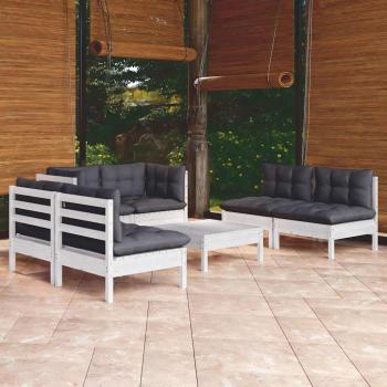 ARDEBO.de - 7-tlg. Garten-Lounge-Set mit Kissen Kiefer Massivholz