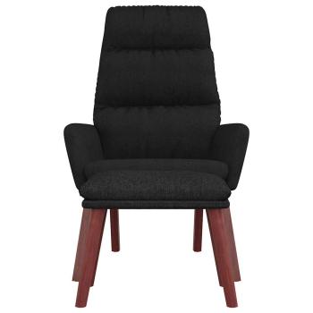 Relaxsessel mit Hocker Schwarz Stoff