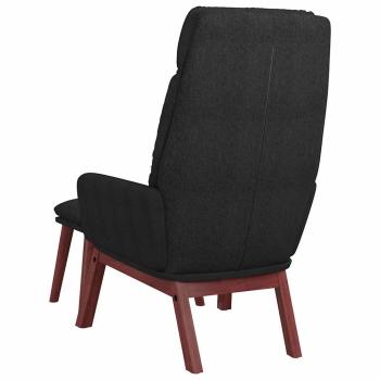 Relaxsessel mit Hocker Schwarz Stoff